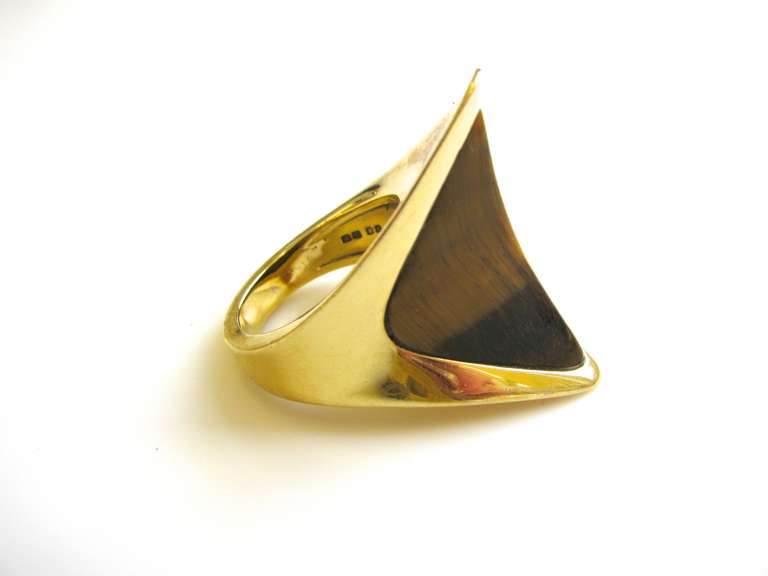Kutchinsky, A Gold and Tigers Eye Ring c1970 3