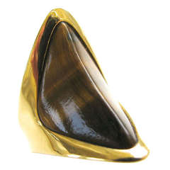 Kutchinsky, A Gold and Tigers Eye Ring c1970