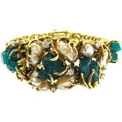 Pearl Emerald and Diamond Bracelet 7