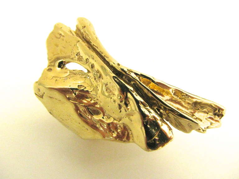 A Brutalist Gold Ring c 1970 1