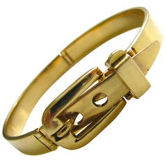Vintage 1970s  Gucci Rare Gold Buckle Bracelet