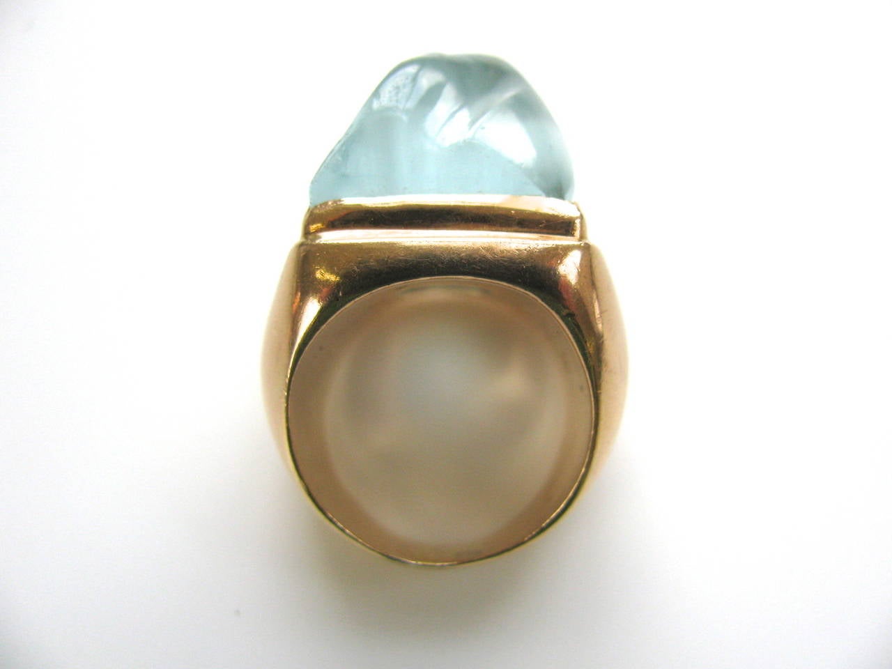 Heraldo Burle Marx Aquamarine Gold Cocktail RIng