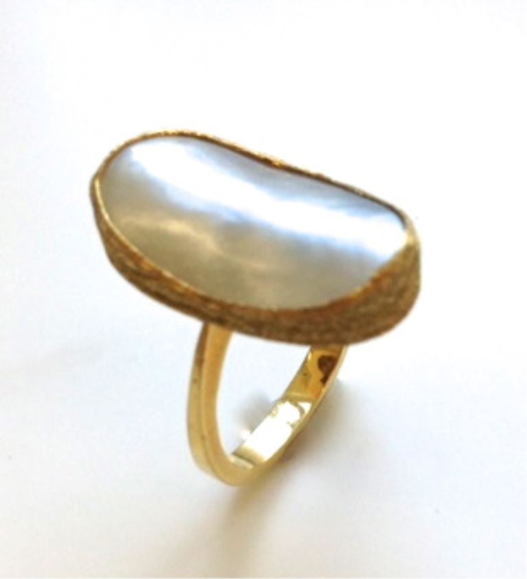 Andrew Grima Pearl Gold Cocktail Ring