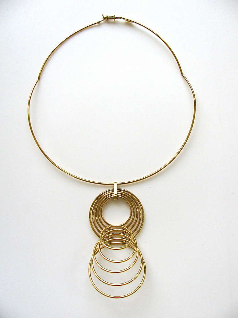 Yaacov Agam Gold Kinetic Necklace In Excellent Condition In Cincinnati, OH