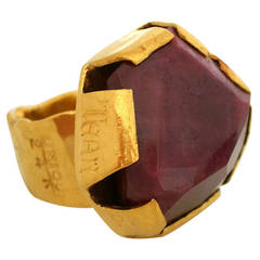 Henry Alvin Sharpe a High Carat Gold and Ruby Ring