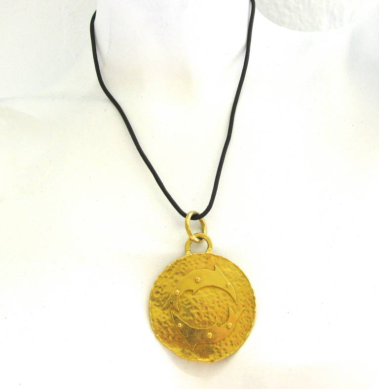 Women's or Men's A Jean Mahie Gold Zodiac Pendant