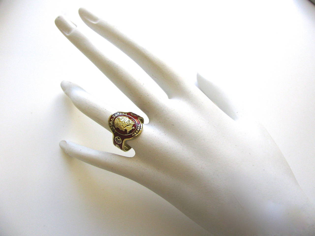 Women's or Men's Cartier Enamel Gold Cigar Band Ring