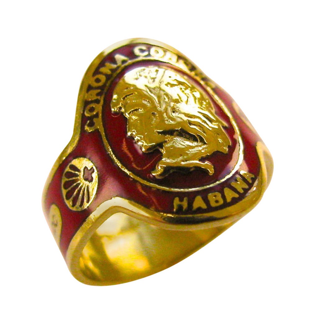 Cartier Enamel Gold Cigar Band Ring