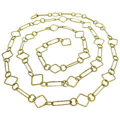 Long Geometric Gold Chain
