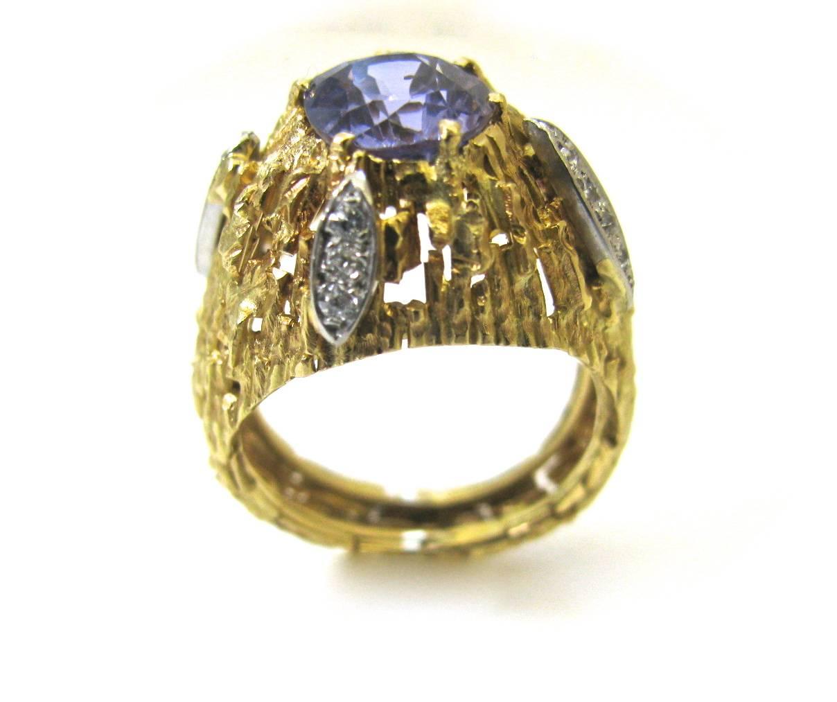 Andrew Grima Lavender Sapphire Gold Ring 1