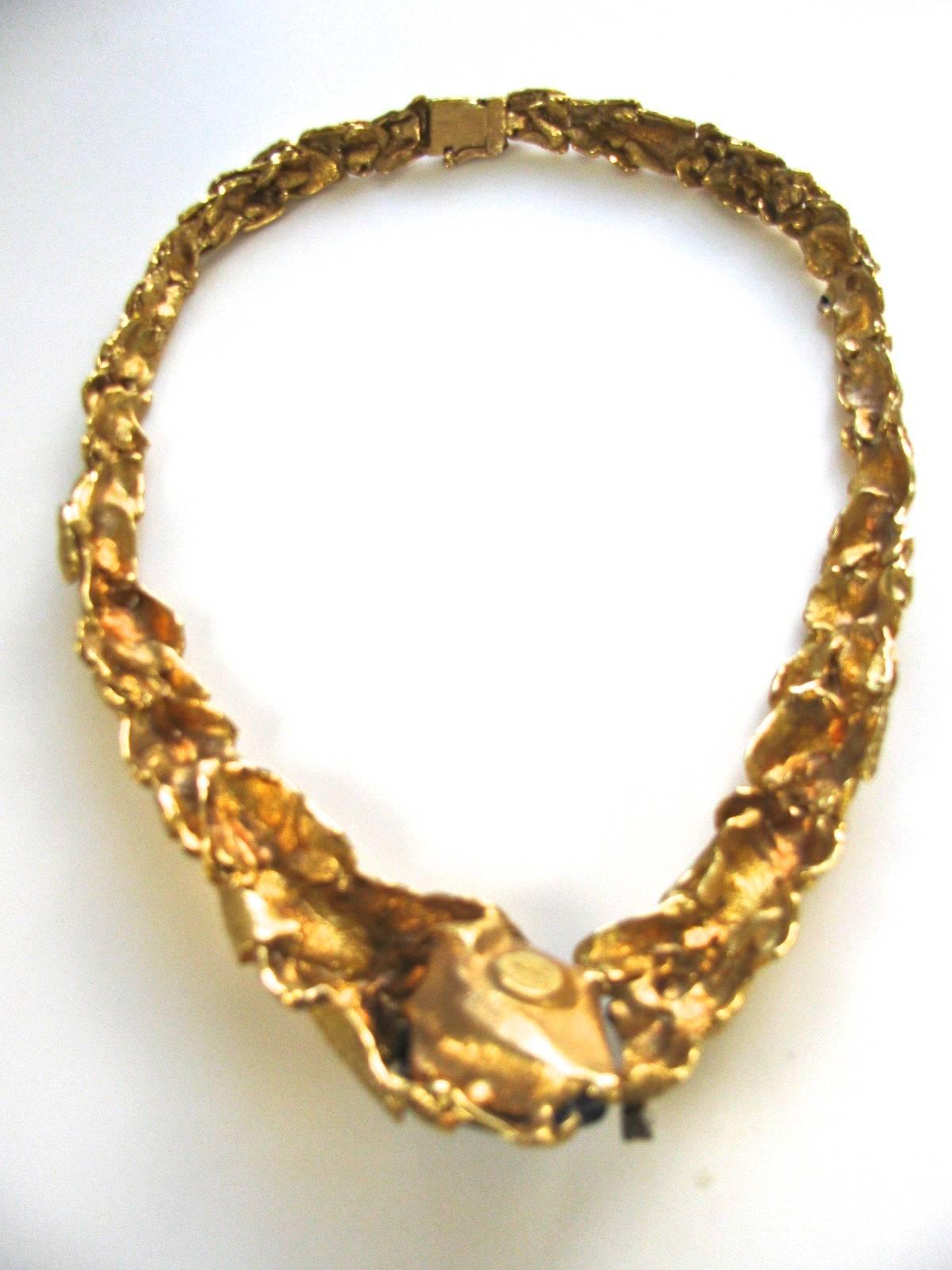 Artisan Gilbert Albert Gold and Tanzanite Necklace