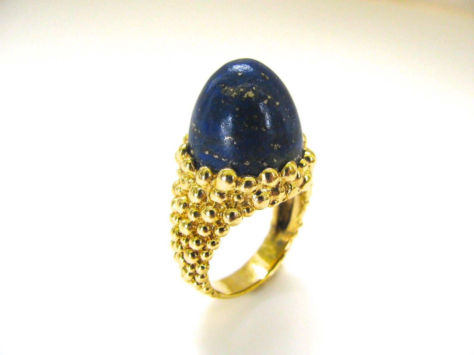 Kutchinsky Lapis Lazuli Dome Ring, 1970 In Excellent Condition In Cincinnati, OH