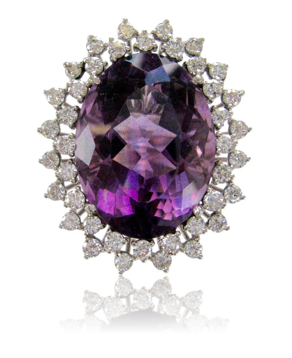 Massive amethyst cocktail ring. The 1 5/8