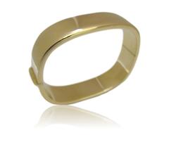 Gold Bangle Square Bangle Bracelet Italy circa 1970