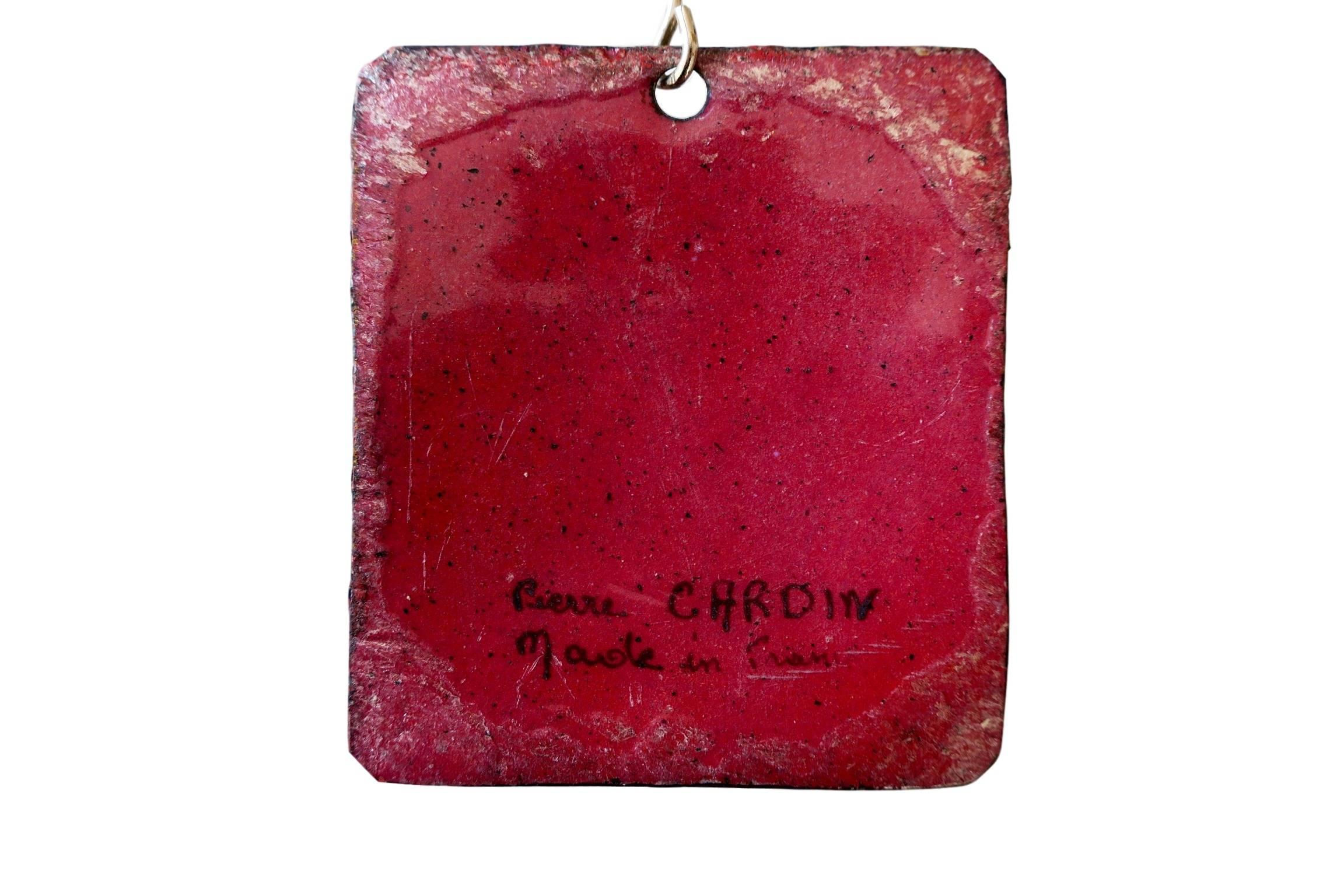 Collier à pendentifs Pierre Cardin en argent, émail et verre, français, vers 1965 en vente 1