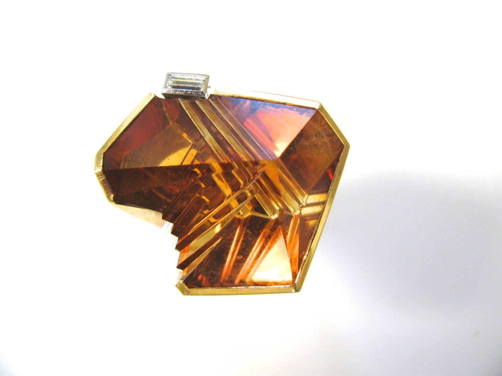 Modern Atelier Munsteiner Citrine diamond gold Ring
