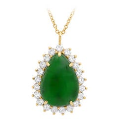 Tiffany & Co Jade & Diamond Pendant GIA Certificate