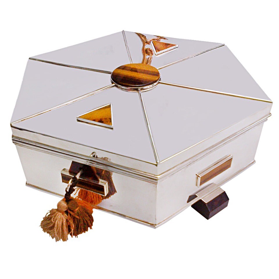 Maison Cardeilhac Art Deco Sterling Silver Jewelry Box