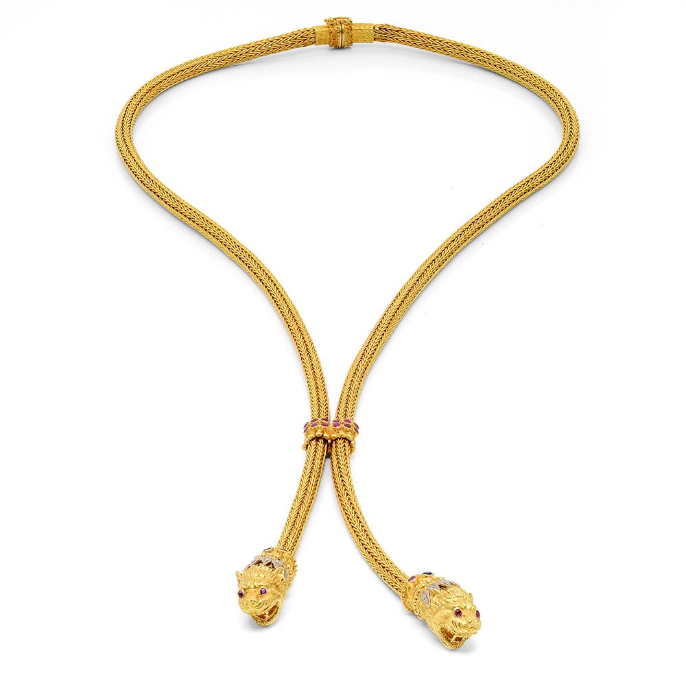 Classical Greek Ilias Lalaounis Classical Gold Braided Necklace