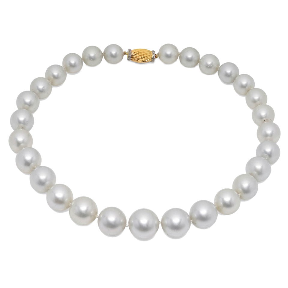 Graduated Necklace of Large South Sea Pearls