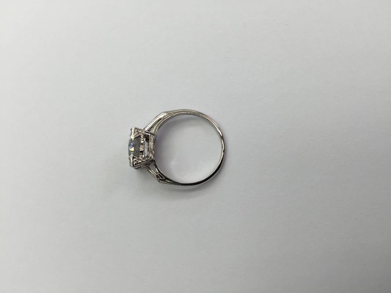 2.23 Carat GIA Cert Round Diamond Platinum Solitaire Ring F-SI1 In Excellent Condition In Los Angeles, CA