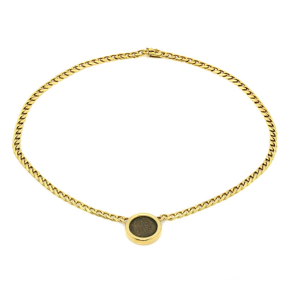 Bulgari Roman Coin Gold Necklace