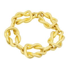 1970s Tiffany & Co. Knot Motif Gold Link Bracelet