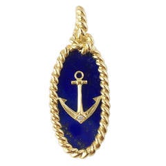 Van Cleef & Arpels Lapis Lazuli Gold Anchor Pendant