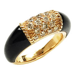 Van Cleef & Arpels Philippine Onyx Diamond Gold Ring
