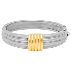 Van Cleef & Arpels Steel Gold Bangle Bracelet