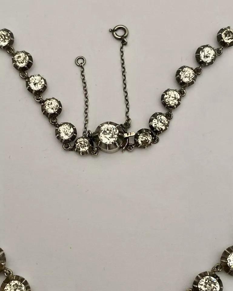 An Antique Georgian Silver & Paste Rivière Necklace 15