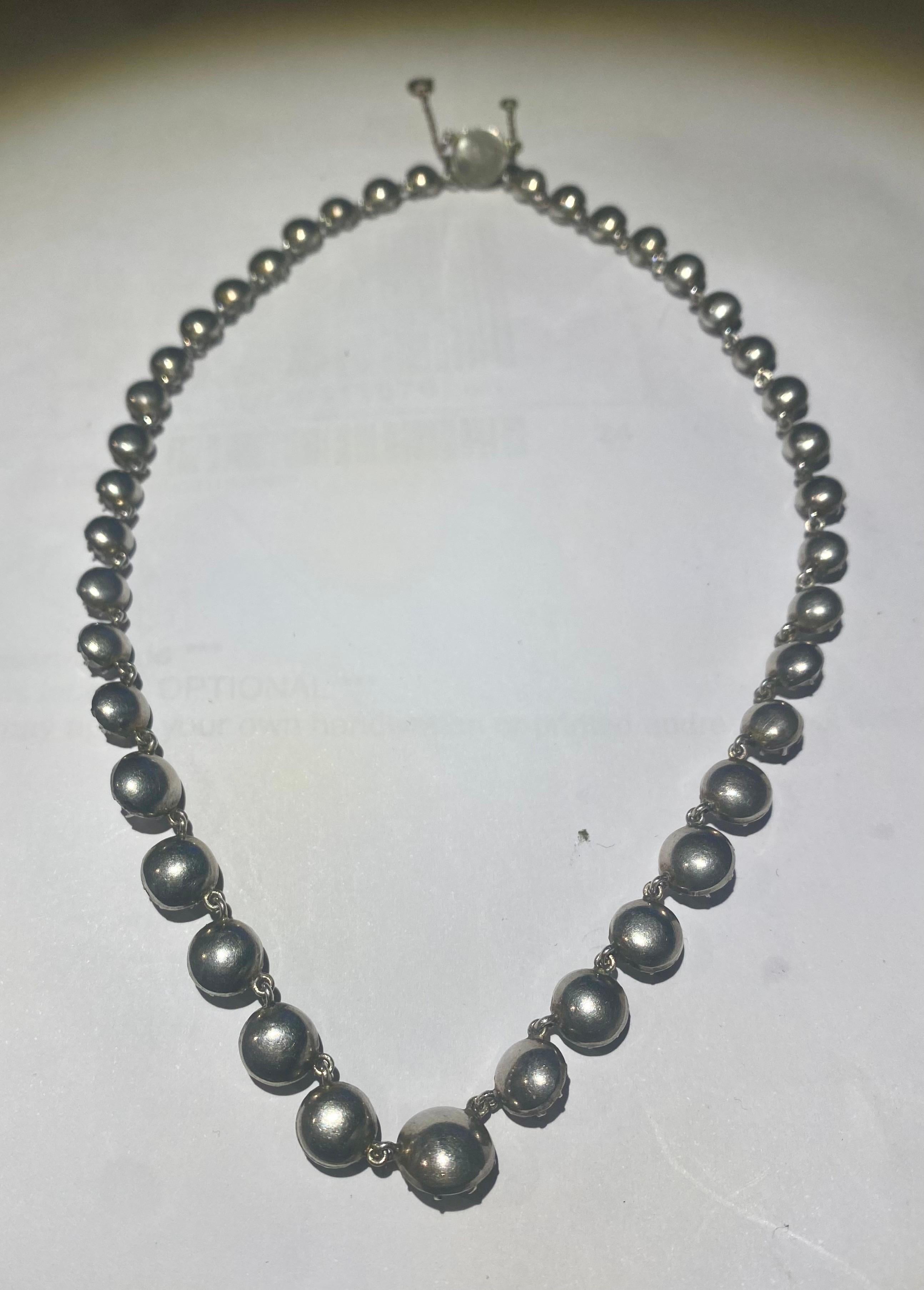 An Antique Georgian Silver & Paste Rivière Necklace 15