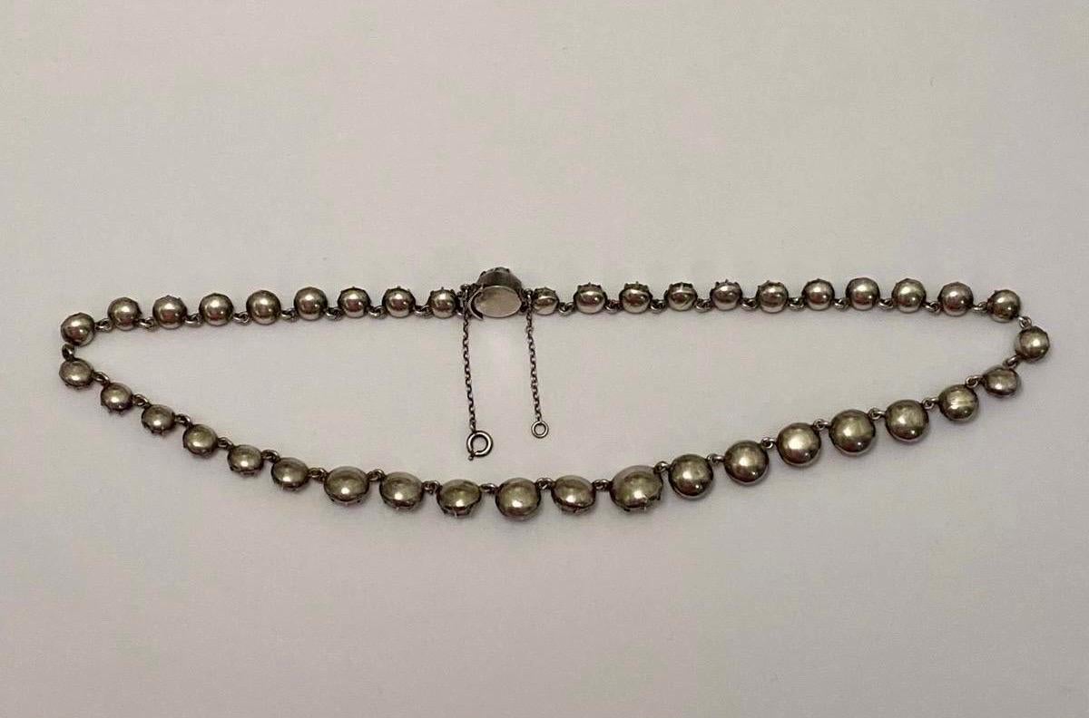 An Antique Georgian Silver & Paste Rivière Necklace 15