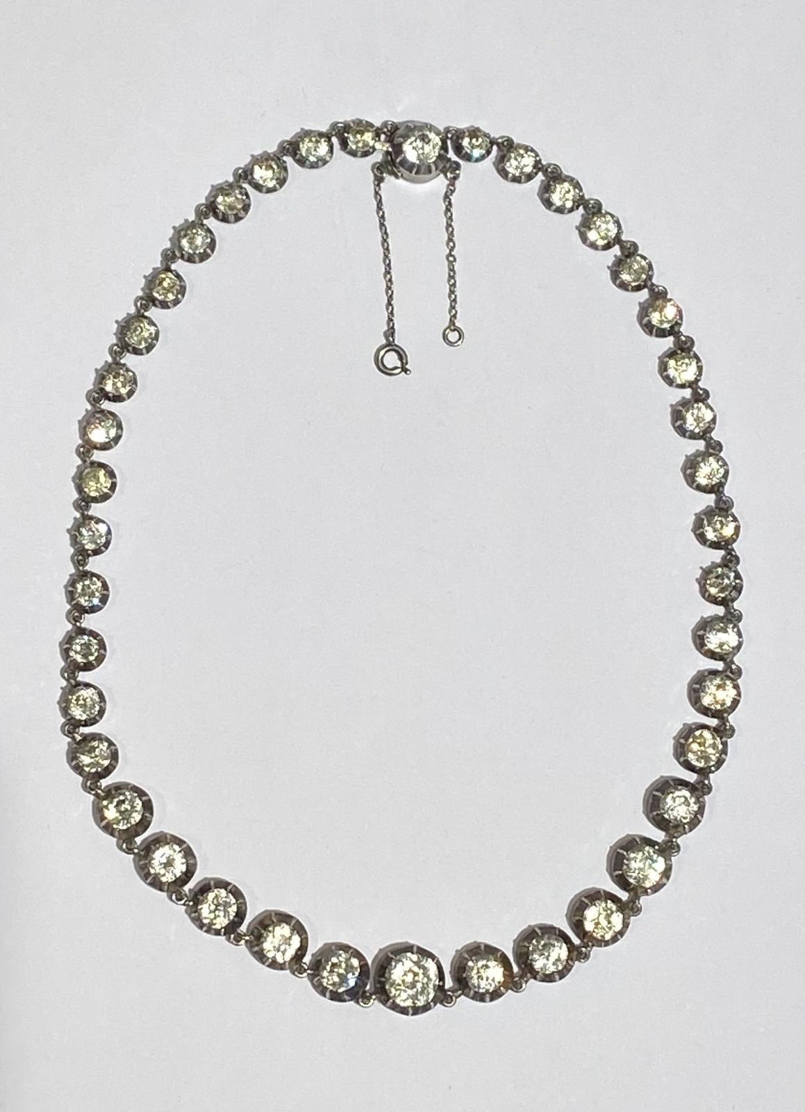 An Antique Georgian Silver & Paste Rivière Necklace 15
