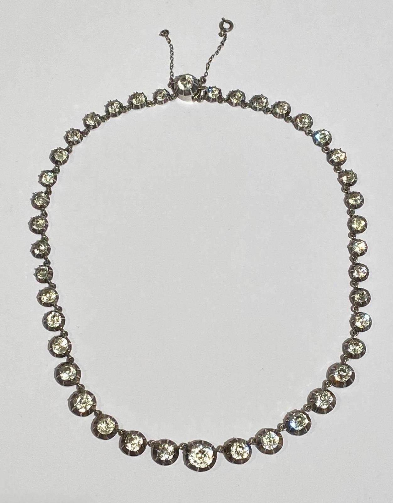 An Antique Georgian Silver & Paste Rivière Necklace 15