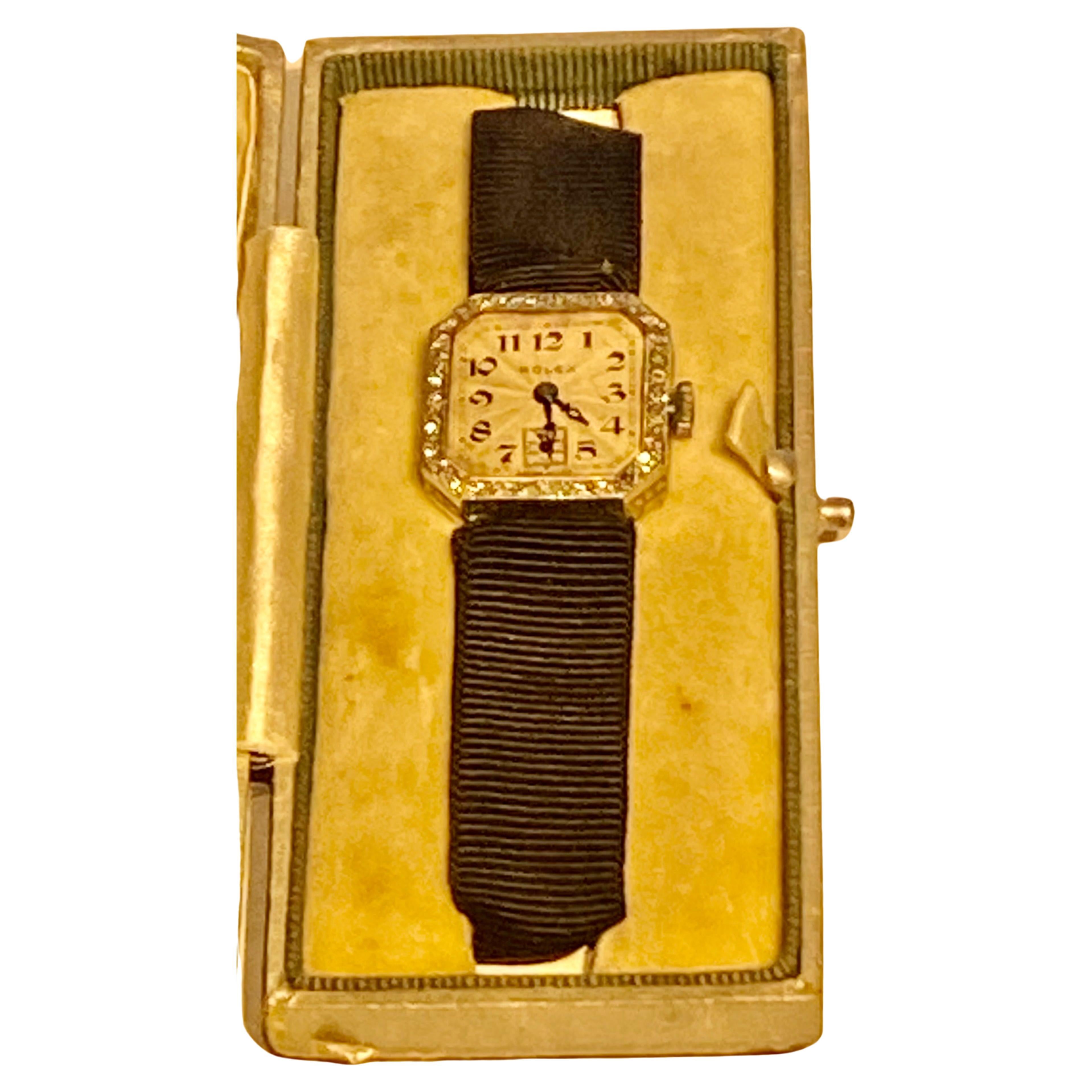 Art Deco Damen-Diamant-Cocktailuhr von Rolex aus 18 Karat Weißgold für Damen oder Herren im Angebot