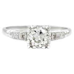 Art Deco 0.70 Ct. Diamond Engagement Ring GIA I VS2 in Platinum