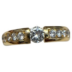 Estate 2.00ctw Tension Set Diamond Ring Accented Band 18k YG Size 5.5