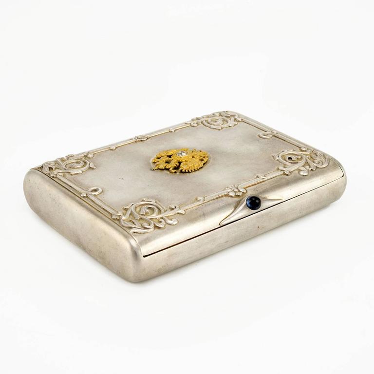 Fabergé Imperial Presentation Jeweled Silver Cigarette Case at 1stDibs jeweled cigarette case