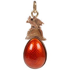 Fabergé Erik Kollin gold and guilloché enamel Imperial Army pendant egg 12