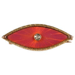 Fabergé jeweled two-color gold and guilloché enamel brooch by Andrei Adler 12