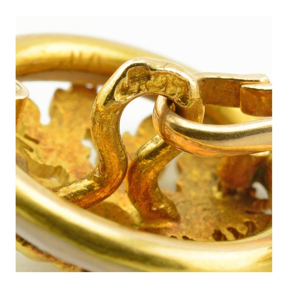 Pair of Antique Gold, Diamond and Guilloché Enamel Fabergé Imperial Cufflinks 1