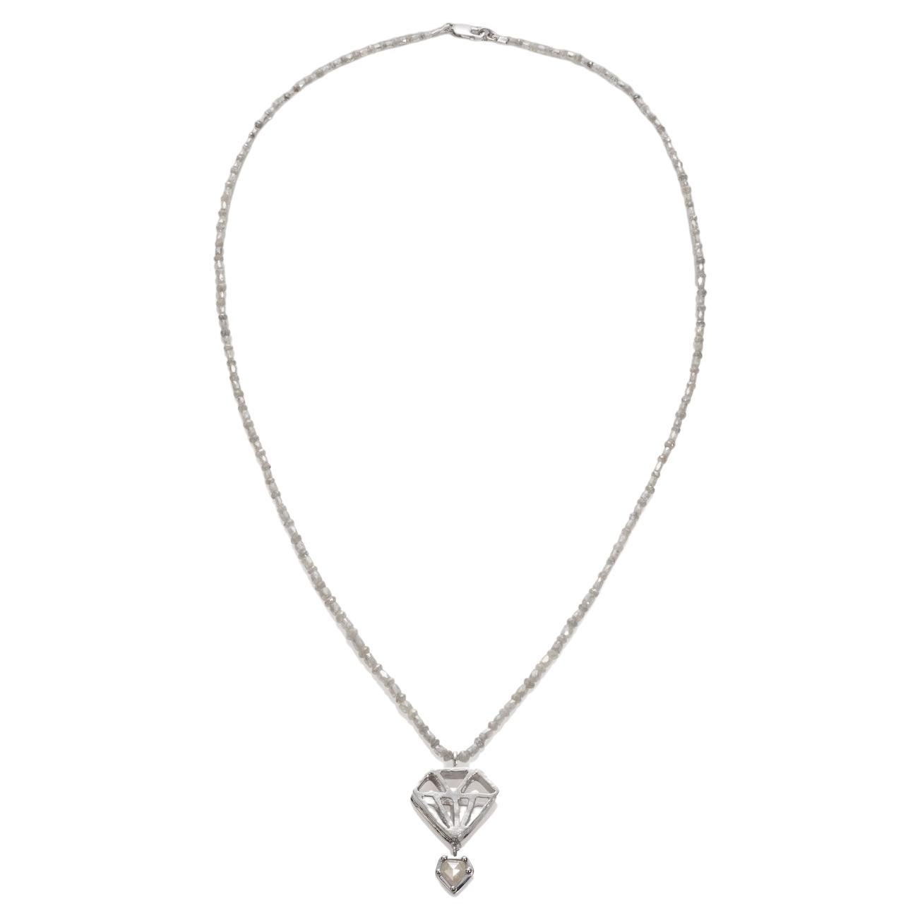 14K 'Blithe Bling' White Diamond Necklace '18.44 CTW' 