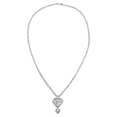 14K 'Blithe Bling' White Diamond Necklace '18.44 CTW' 