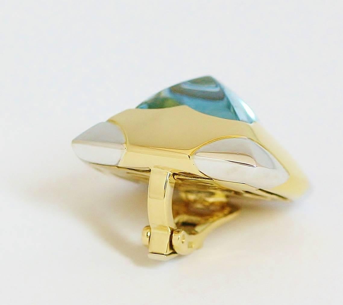 Bulgari Pyramide Aquamarine Gold Earrings Pendant Necklace 6