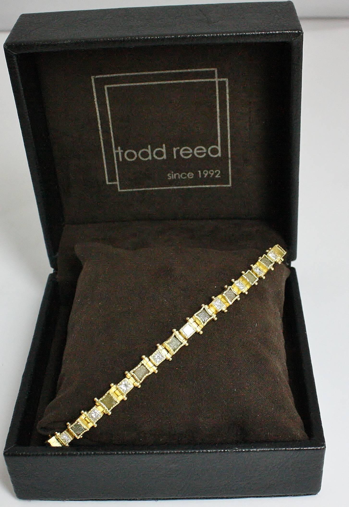 Todd Reed Raw and Polished Diamond Gold Bracelet 1