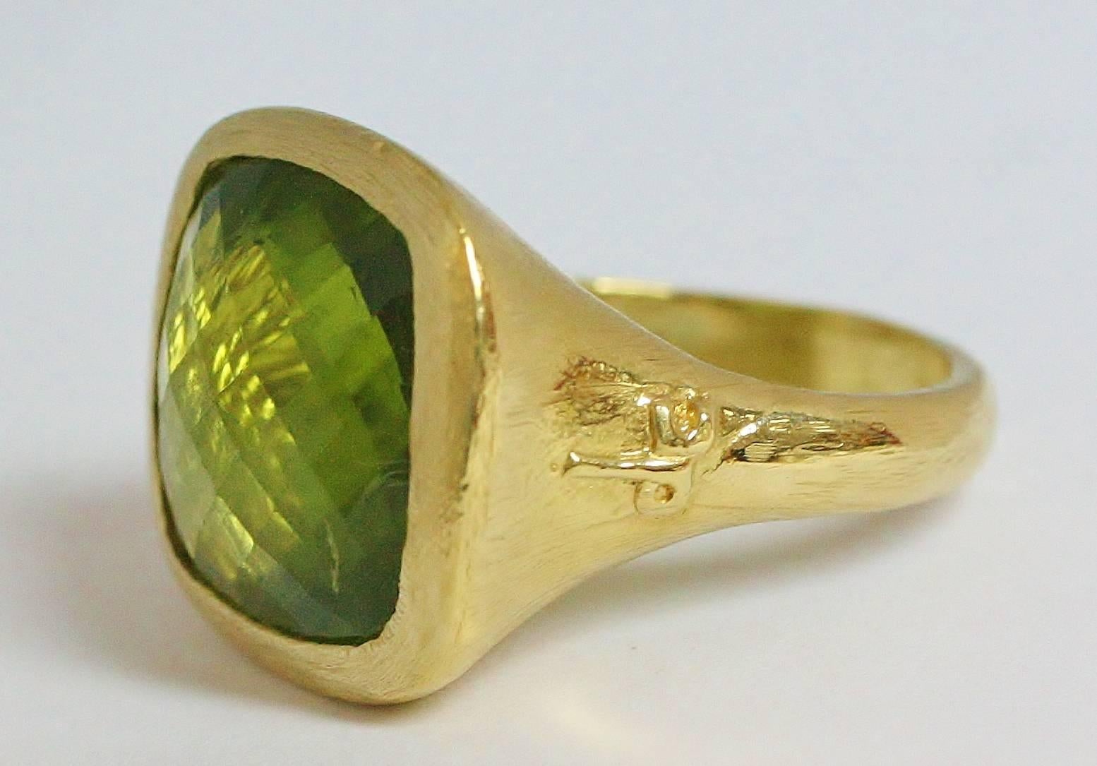 Dominique Cohen Peridot Gold Ring For Sale 1