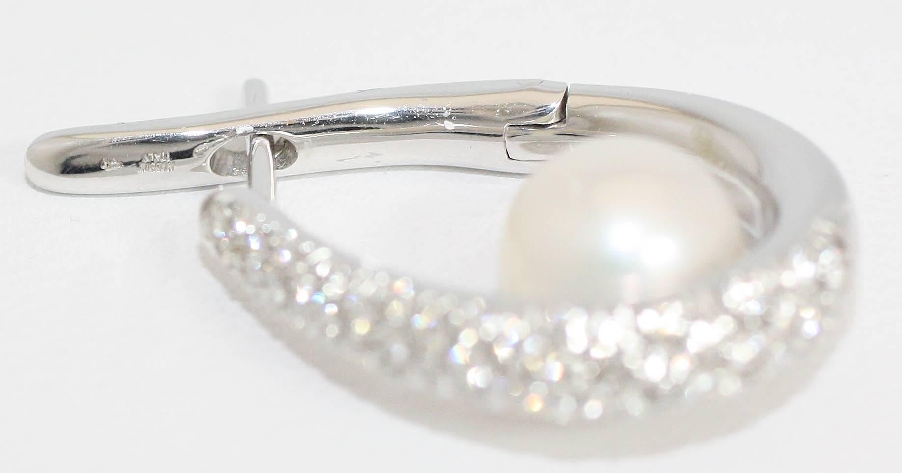Women's Mikimoto South Sea Pearl Diamond Gold Earrings For Sale
