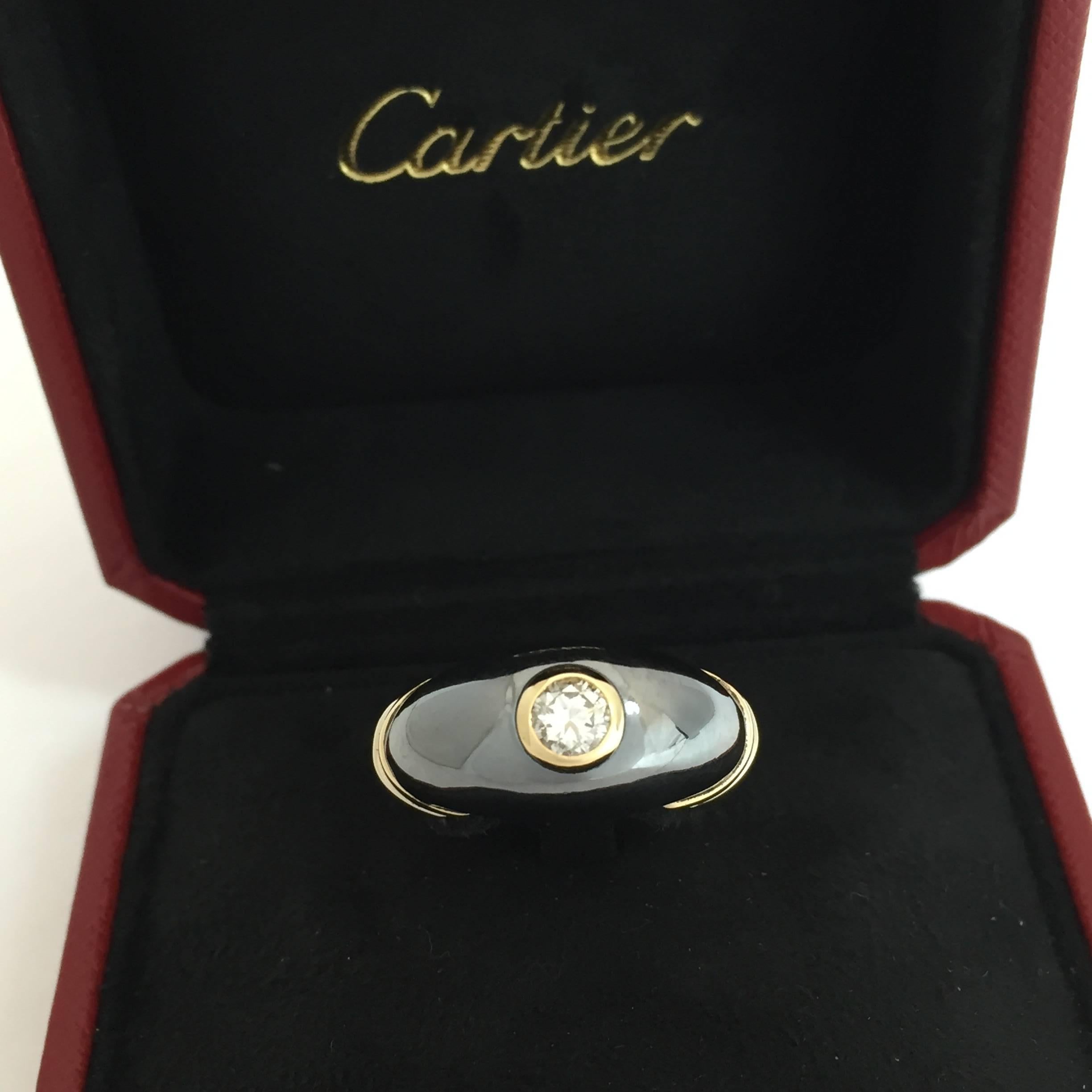 1980s Cartier Silverium Diamond Tricolor Gold Ring 2