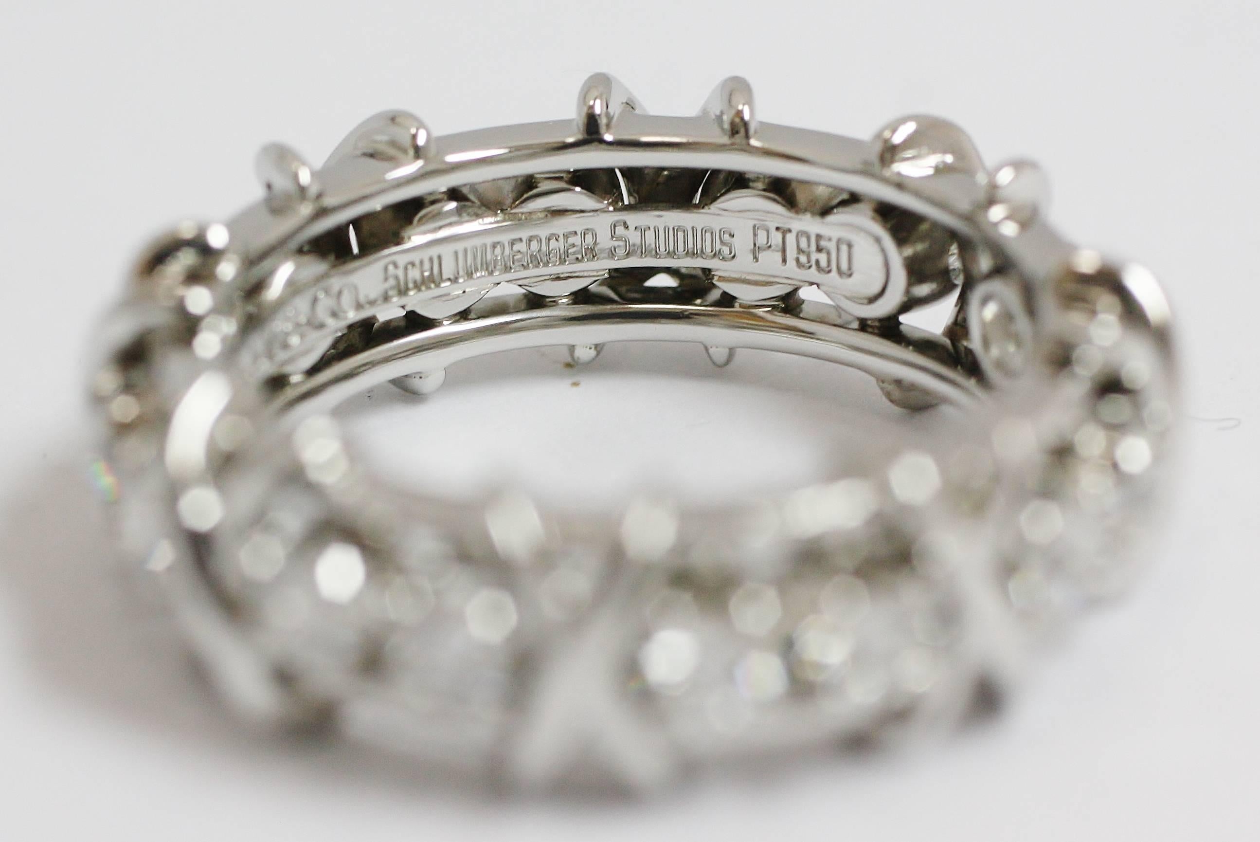 Tiffany & Co Schlumberger Diamond Platinum Ring 3